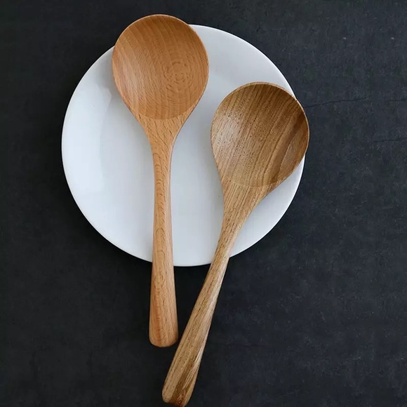Wooden spoon large round soup rice Multi-use salad 1PC - Picture 8 of 10